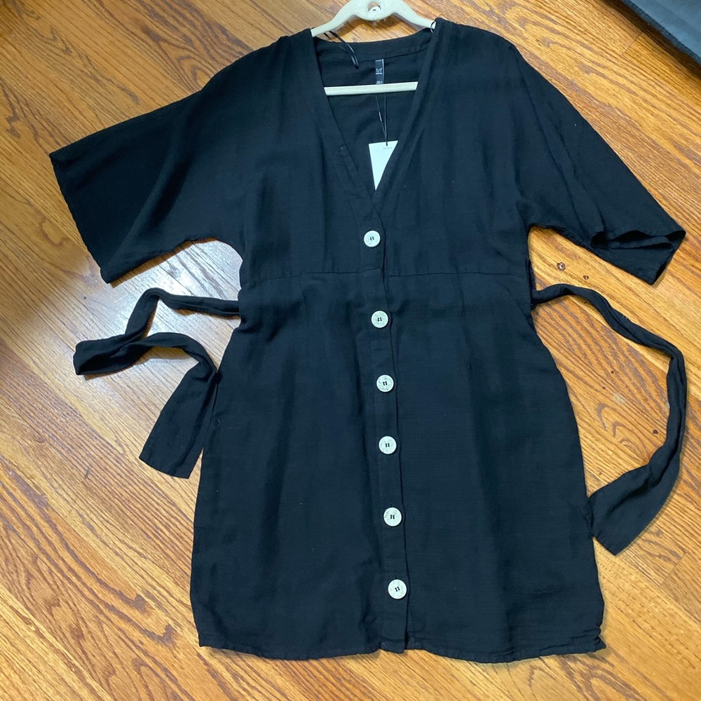 Zara Black Button-Down Dress